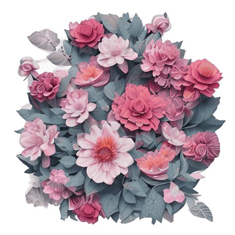 Realistic 3D Papercut Flowers Clipart · Creative Fabrica