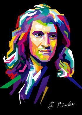 Isaac Newton WPAP Poster Picture Metal Print Paint By Oppa Rudy