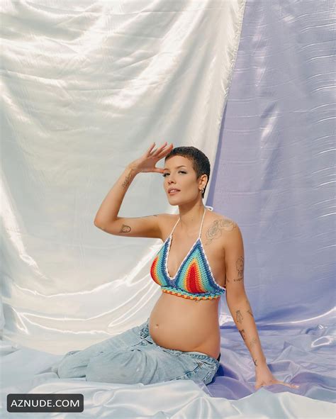 Halsey Sexy And Topless Posing Topless Covering Nude Tits Aznude