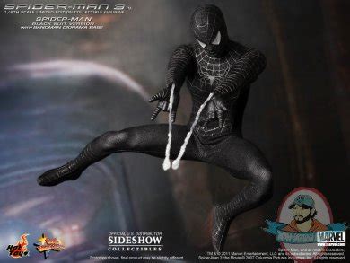 MMS Marvel Spider Man Black Suit Inch Sixth Scale Figure Hot Toys Man Of Action Figures