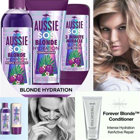 Aussie Blonde Hydration Vegan Purple Shampoo Conditioner And 3 Minute Miracle Hair Mask Set
