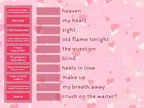 Expressions For Valentines Day Ts Interm Upper Match Up