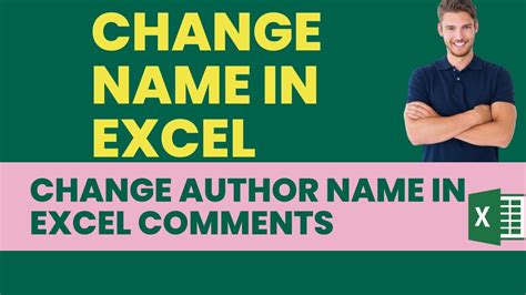 How To Change Author Name In Excel Advanced Excel Excel Tutorial