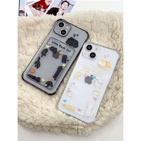 Jual Card Holder Black Cat Cute Soft Casing HP Infinix Note 50 Pro 5gSmart 9 Hot 50i Hot 50 8