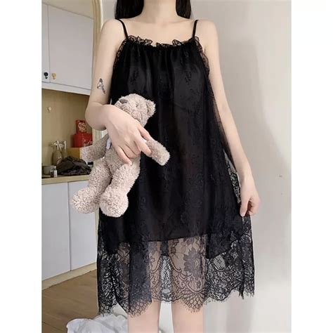 Jual IKAYANI STORE Baju Tidur Lingerie Big Size Sleepwear Jumbo Transparan Berfuring Babydoll