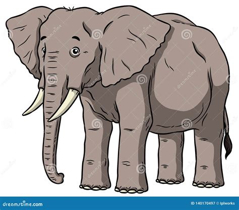 Vector Cartoon Male African Elephant Stock Vector Illustration Of