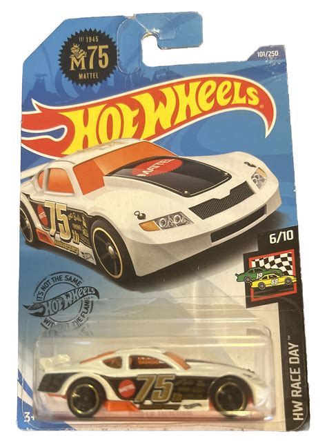 2020 Hot Wheels CIRCLE TRACKER 101 White MATTEL 75TH Race Day Contemporary Manufacture
