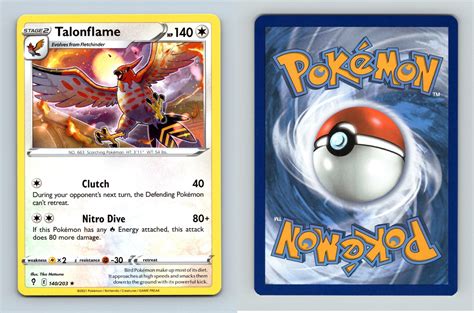 Talonflame Swsh Evolving Skies Rare Pokemon Tcg Card