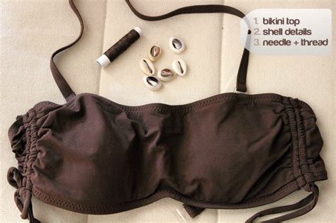 Cute And Easy DIY Embellished Bikini Tops Pink Lace Shell Details GLAM FAB HAPPY