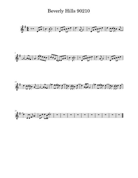 Beverly hills 90210 theme Sheet music for Piano (Solo) Easy | Musescore.com