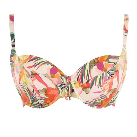 Plavky vrchní díl PANACHE PARADISE BALCONY BIKINI TOP PINK TROPICAL Caresse BraExpert