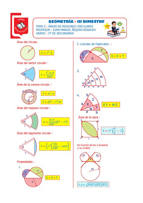 Tema Areas De Regiones Circulares Sec Geometr A Iii Bimestre