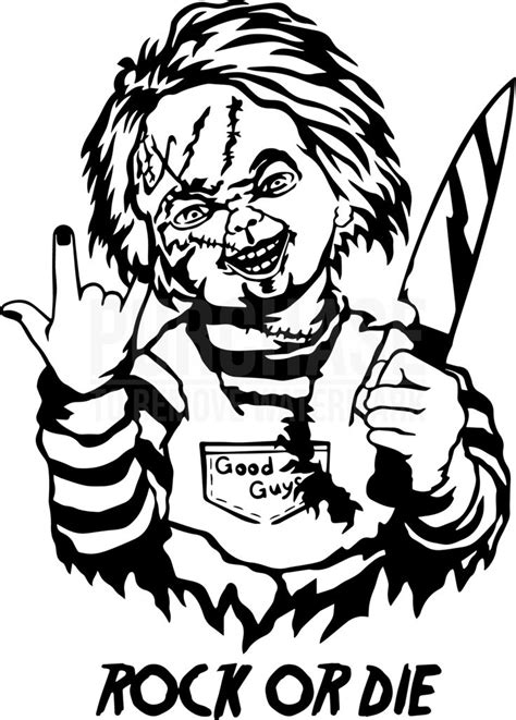 Rock Or Die SVG, Chucky SVG, Halloween SVG Digital Download | Cartoon coloring pages, Tattoo ...