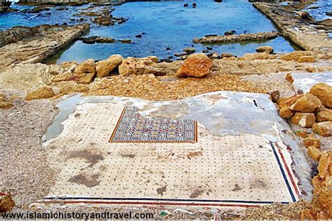 Herods Palace in Caesarea Maritima on the coast of Mediterranean Sea