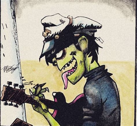 A Drawing Of A Zombie Playing An Electric Guitar