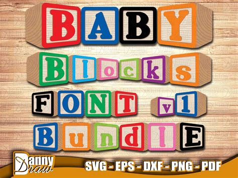 Baby Blocks Font baby blocks alphabet Monogram kids blocks | Etsy