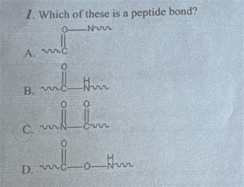 Solved Which of these is a peptide bond? | Chegg.com