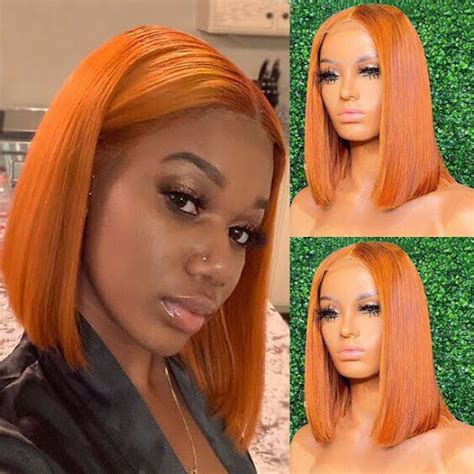 20 Orange Bob Lace Front Wig For Sale 2024 Update Tattooed Martha