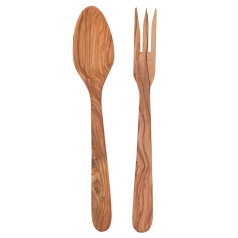 Traditional Olivewood Salad Set Small The Artisan Food Co