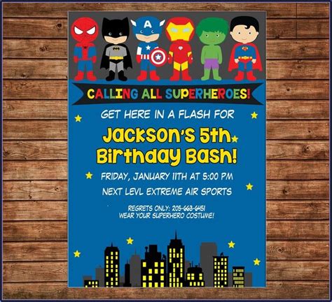 Superhero Birthday Invitation Wording - Invitations : Resume Examples # ...