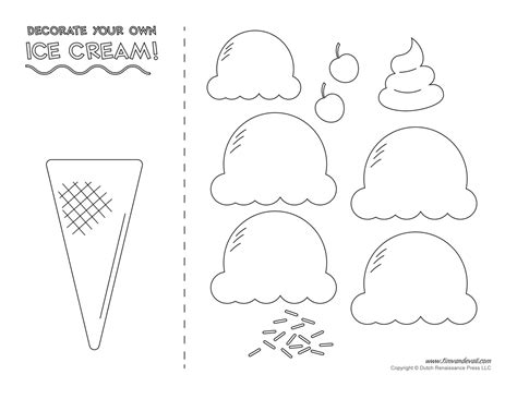 Ice Cream Templates And Coloring Pages For An Ice Cream Party