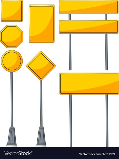 Different designs of yellow signs Royalty Free Vector Image