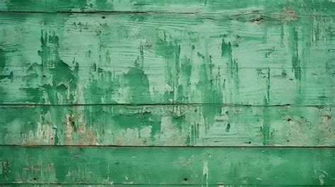 An Abstract Background Of Peeling Green Paint On A Weathered Wooden