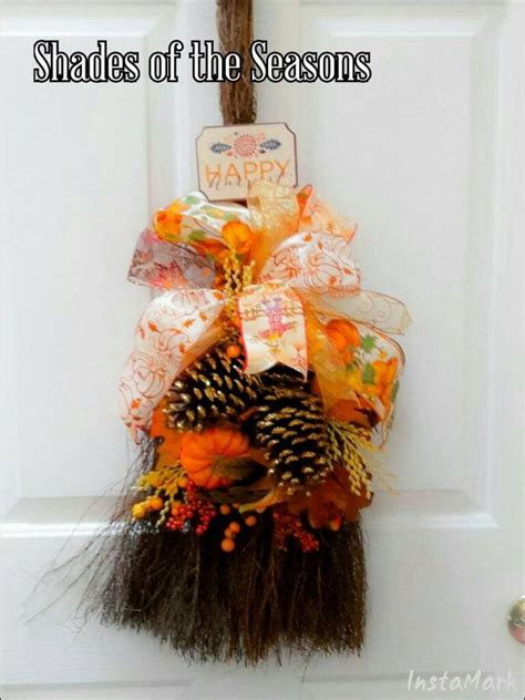 Autumn Door Broom Fall Cinnamon Door Broom By Shadesoftheseasons Fall Door Decorations Door