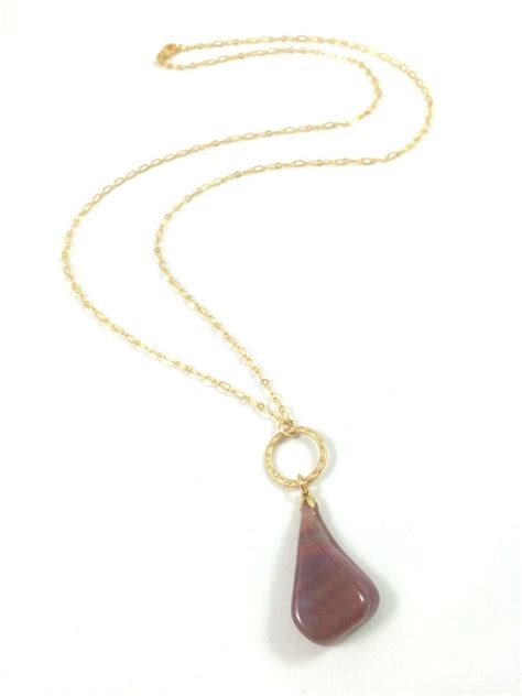 Red Pendant Necklace, Red Stone Necklace, Long Red Necklace for Women ...