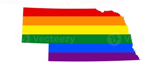 Free Lgbt Flag Map Of The Nebraska Png Rainbow Map Of The Nebraska In