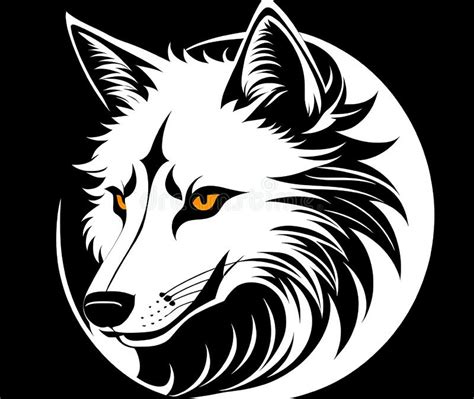 Wolf Fenrir S Head Sticker Or Tatoo Design Black On White Background