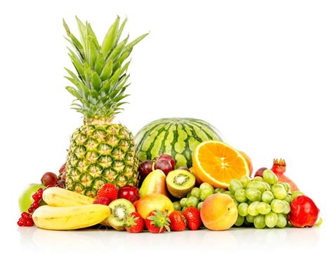 background bermacam macam buah buahan eksotis  diisolasi