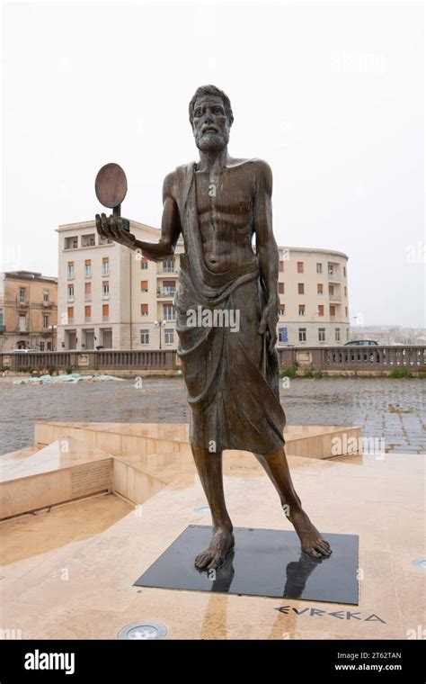 Public Statue Of Scientist Archimedes Stock Photo Alamy