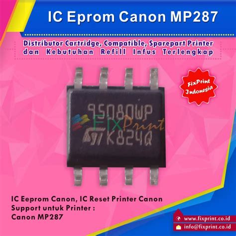 Ic Eprom Printer Canon MP287 Eeprom Reset Resetter Counter 287 IC 95080