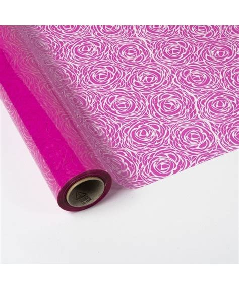 CELOFÁN PROPACK CON ROSAS FUCSIA 70cm x 50mts