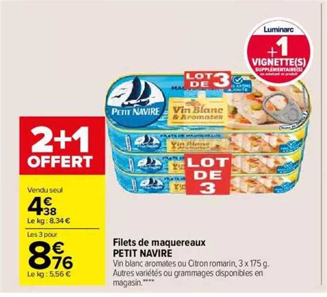 Offre Filets De Maquereaux Petit Navire Chez Carrefour Market