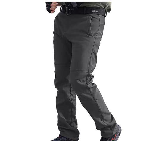 SDJMa Men's Hiking Pants Fleece Lined Waterproof Cold Weather Insulated ...