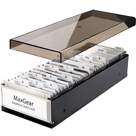 MaxGear Business Card Holder Box Business Card Box Business Card File