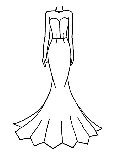 A Wedding Dress Coloring Page Free Printable Coloring Pages