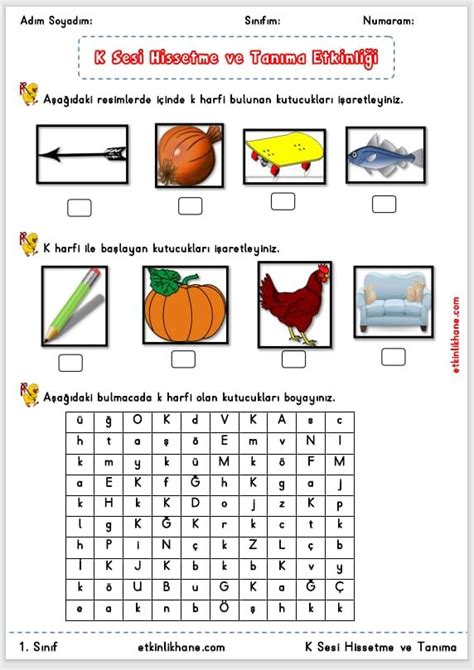 K Sesi Hissetme Ve Tan Ma Etkinlikleri Etkinlikhane Ses Okuma Yazma