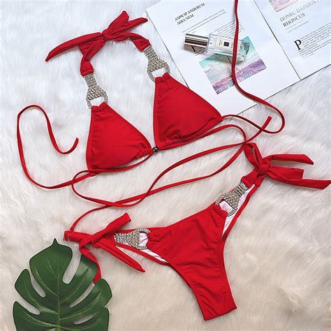 Newest Holiday Beachwear Diamond Rings Women S Split Bikini Bikini And Swimwear Price