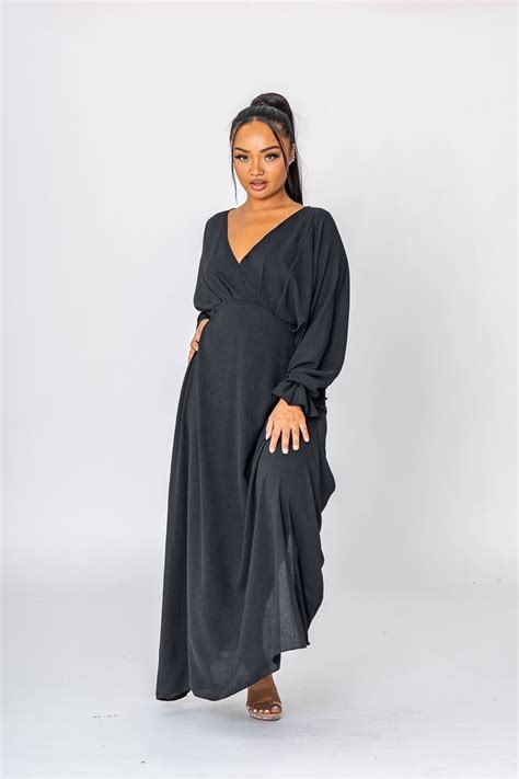 Robe Longue Noire Fluide Ample Cinelle Paris Mode Femme Tendance