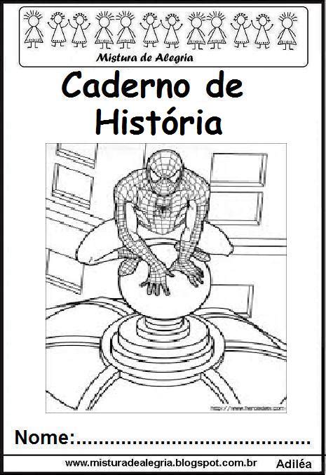 CAPAS PARA CADERNOS - HOMEM ARANHA - Mistura de Alegria