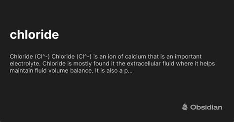 chloride - Obsidian Publish