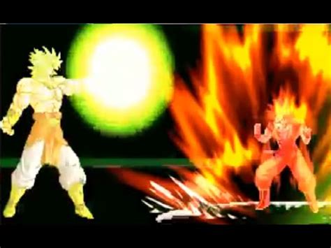 Ssj God Goku Vs Lssj Broly Fight Mugen Fuuma Youtube