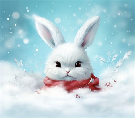 christmas bunny rabbit art  stock photo public domain pictures
