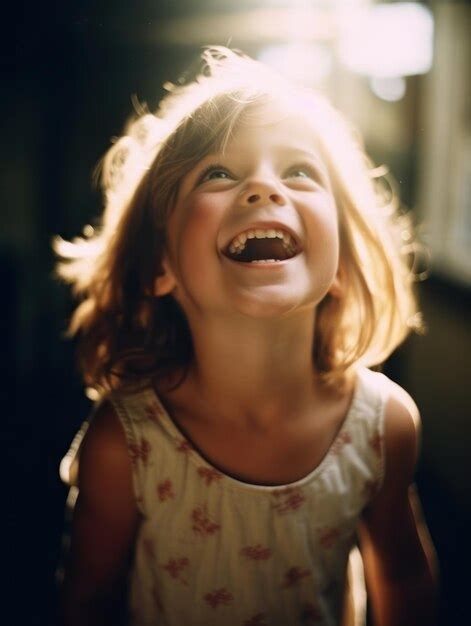 El niño más feliz del mundo Lindo bebé sonriendo despreocupado Foto