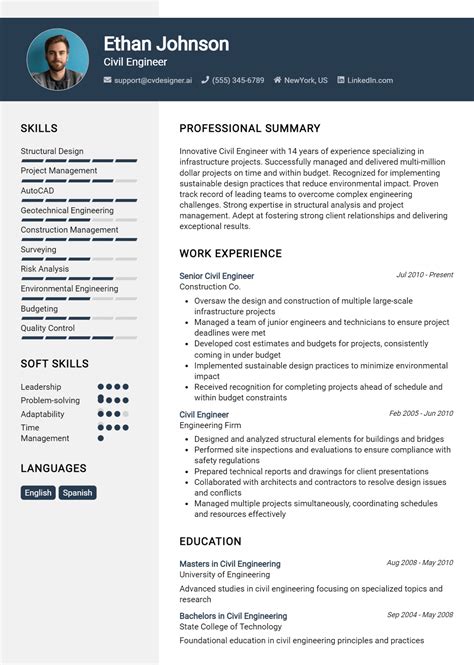 Civil Engineer Resume Example For Best Tips Templates