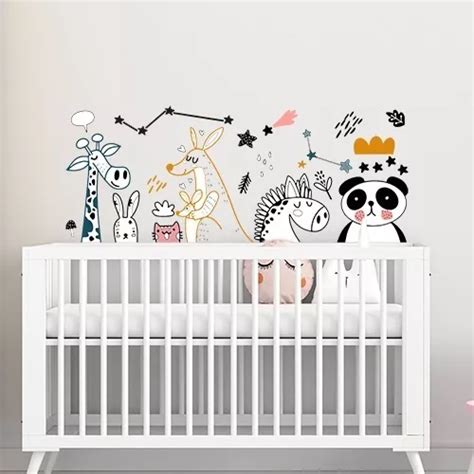 Adesivo De Parede Infantil Animais Safari Baby Decorativo