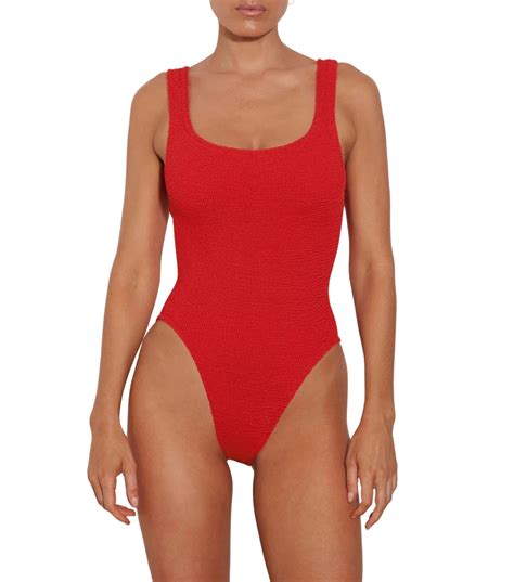 Hunza G Square Neck Swimsuit Red Monkees Of Mount Pleasant